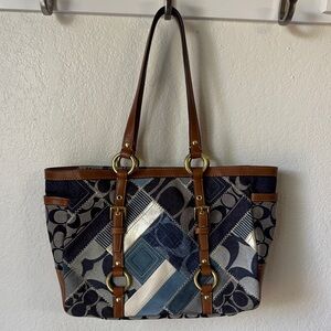 Coach‎ Denim Patchwork Tote